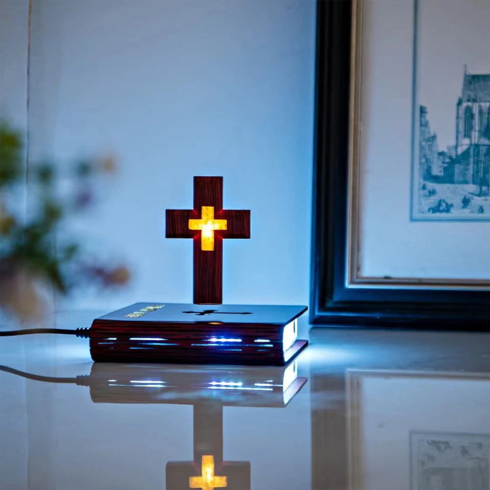 Magnetic Levitating Cross Lamp
