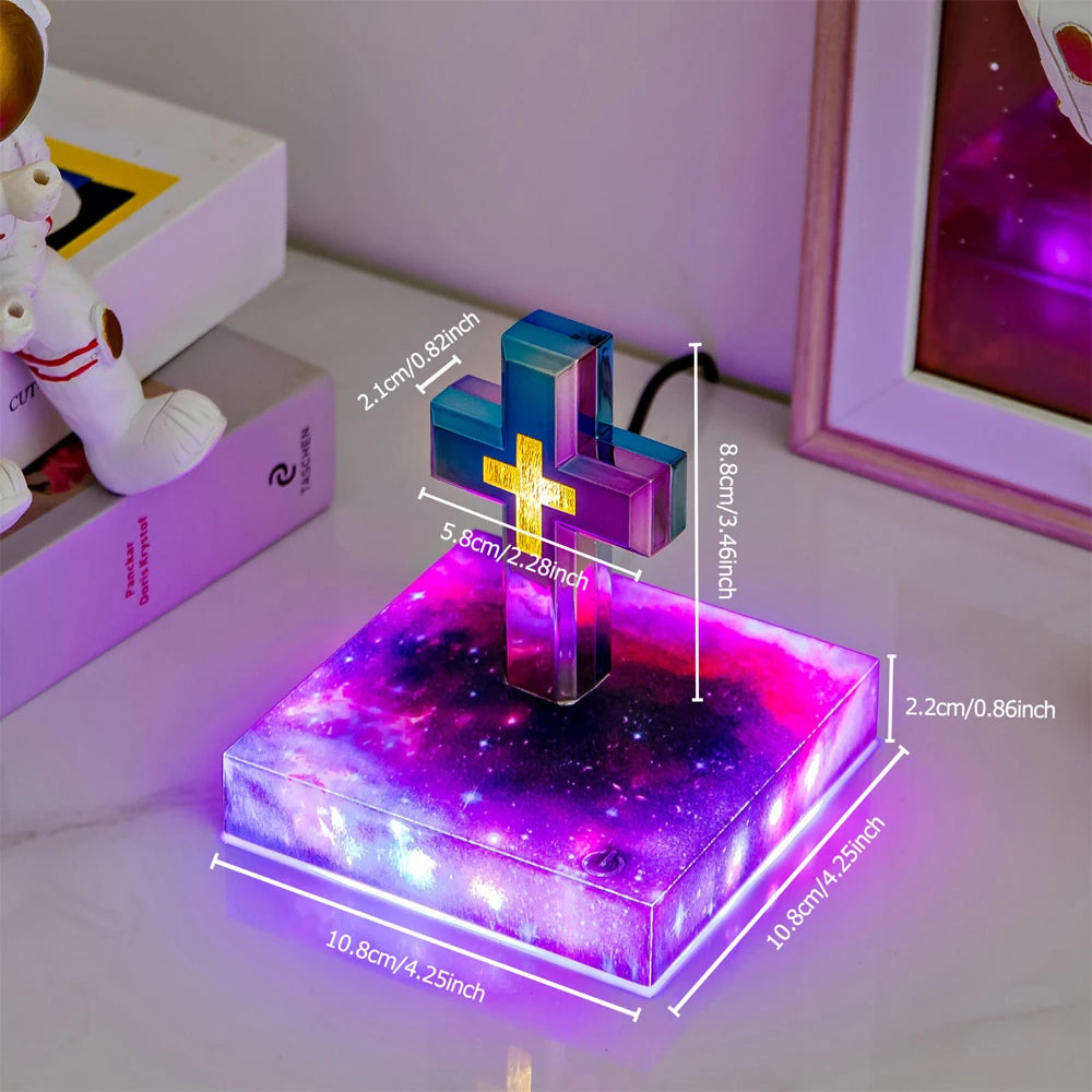Magnetic Levitating Cross Lamp
