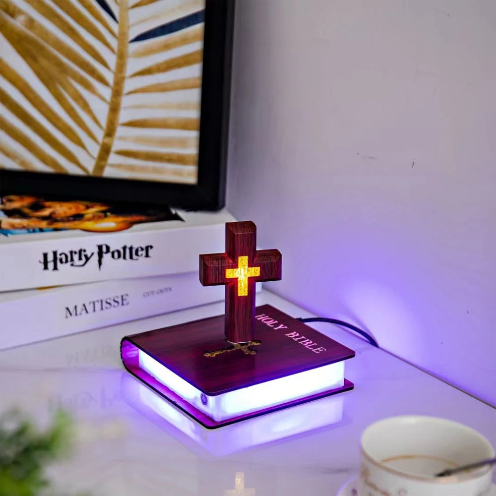 Magnetic Levitating Cross Lamp