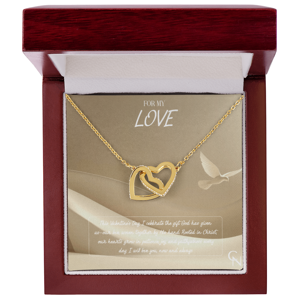 Two Hearts, One Faith - Interlocking Hearts Necklace