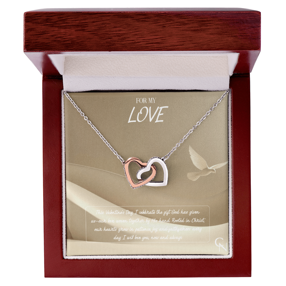 Two Hearts, One Faith - Interlocking Hearts Necklace