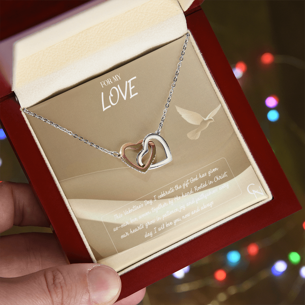 Two Hearts, One Faith - Interlocking Hearts Necklace