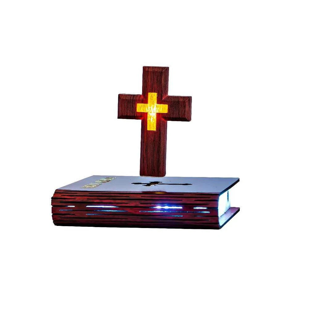 Magnetic Levitating Cross Lamp
