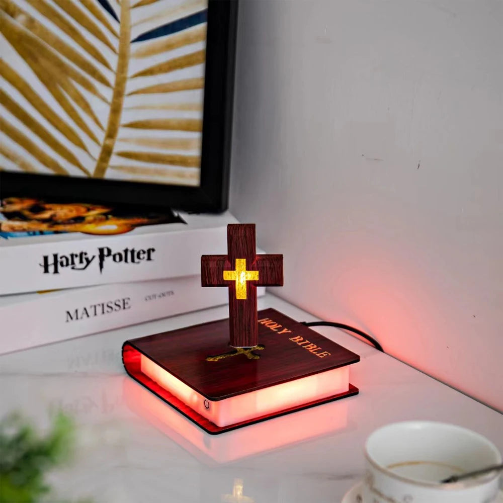 Magnetic Levitating Cross Lamp