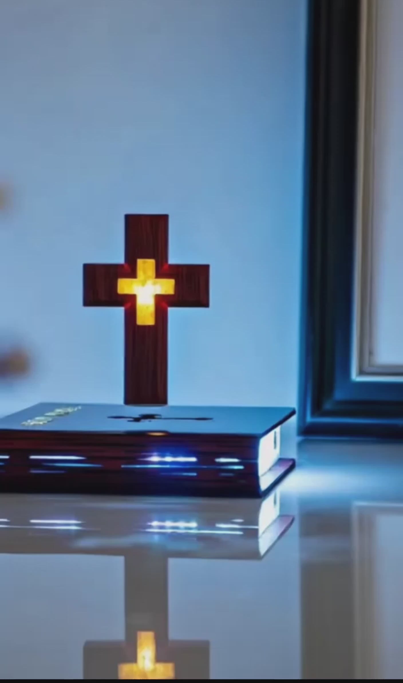 Levitating Cross Lamp